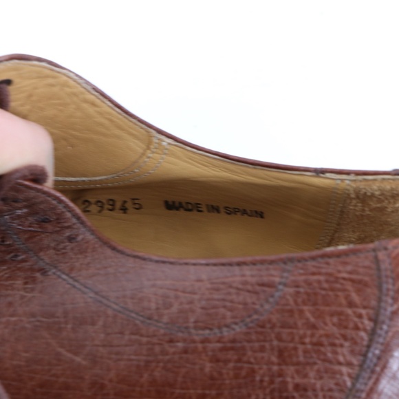 Mezlan Platinum Ostrich Leather Dress Shoes Brown main image 14